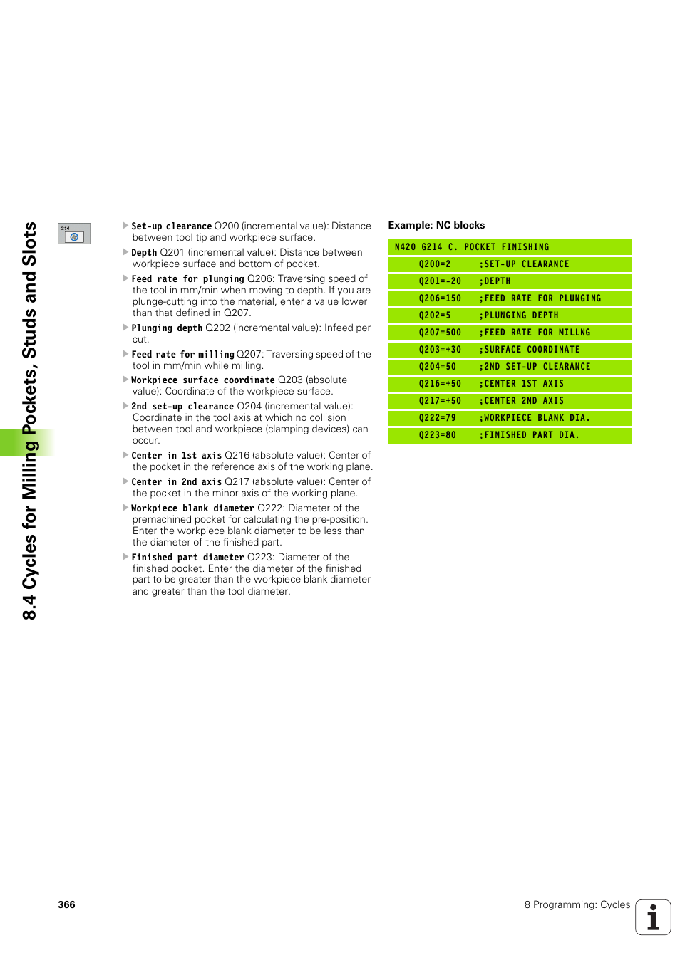 HEIDENHAIN iTNC 530 (340 49x-03) ISO programming User Manual | Page 366 / 675