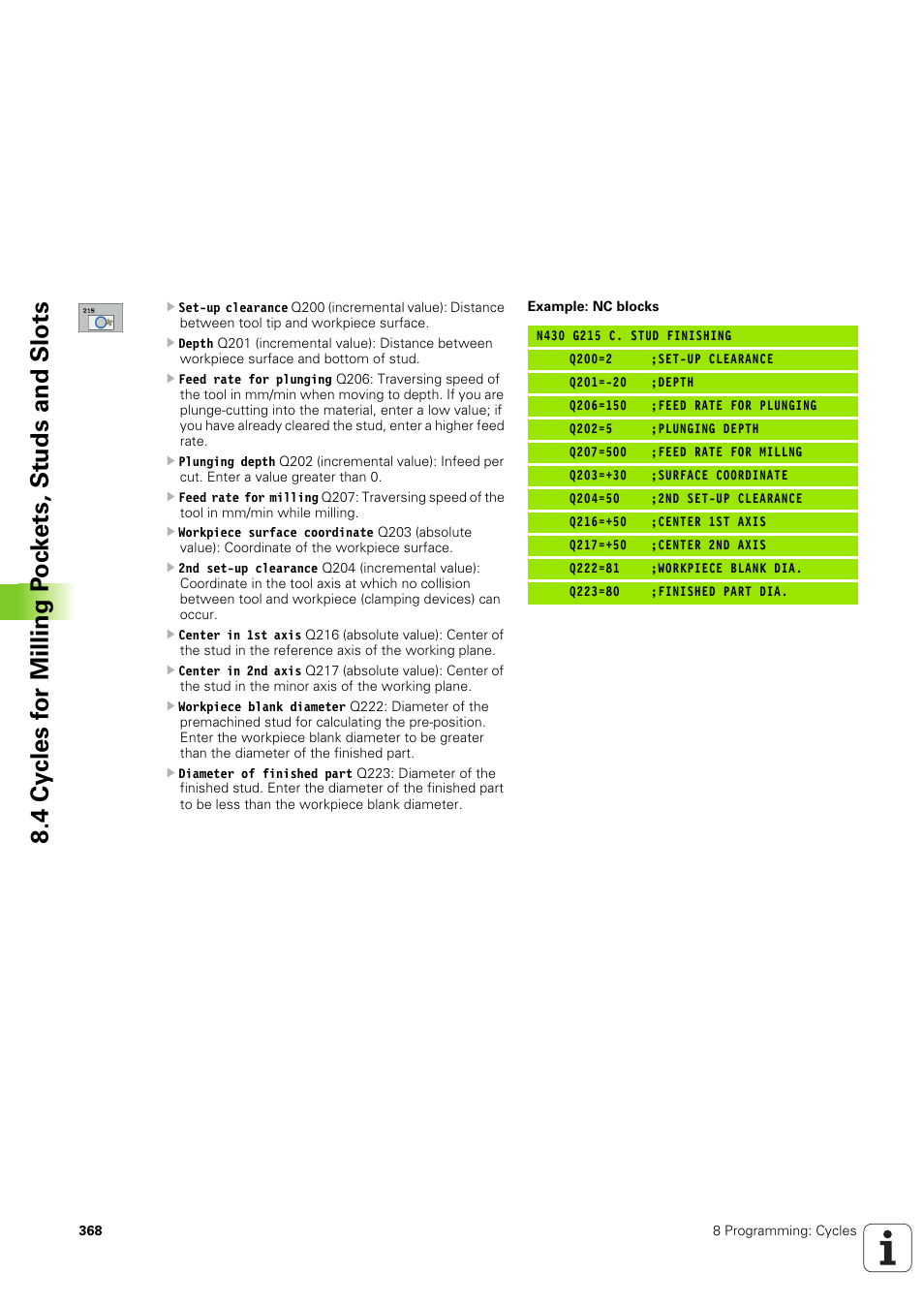 HEIDENHAIN iTNC 530 (340 49x-03) ISO programming User Manual | Page 368 / 675