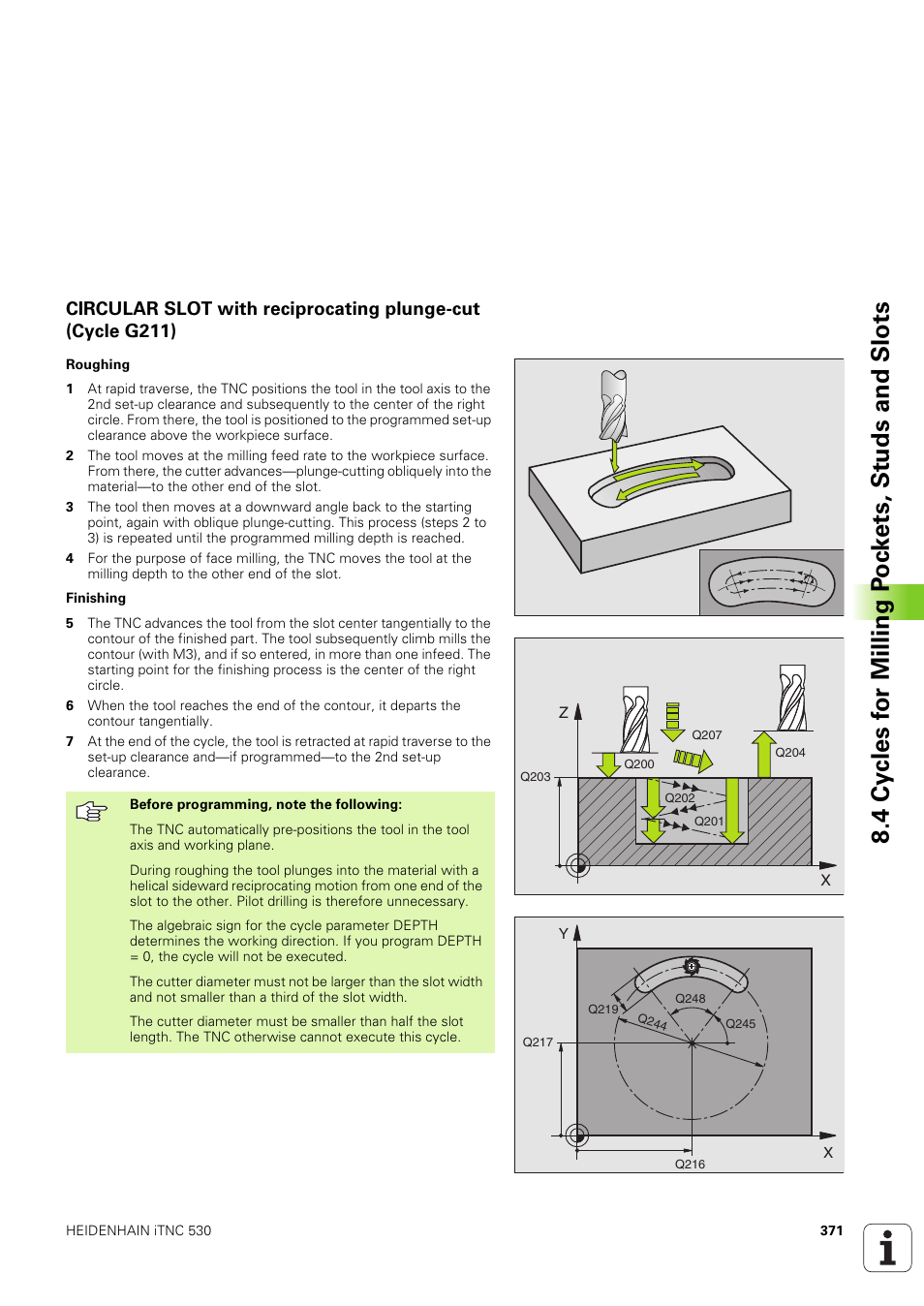HEIDENHAIN iTNC 530 (340 49x-03) ISO programming User Manual | Page 371 / 675