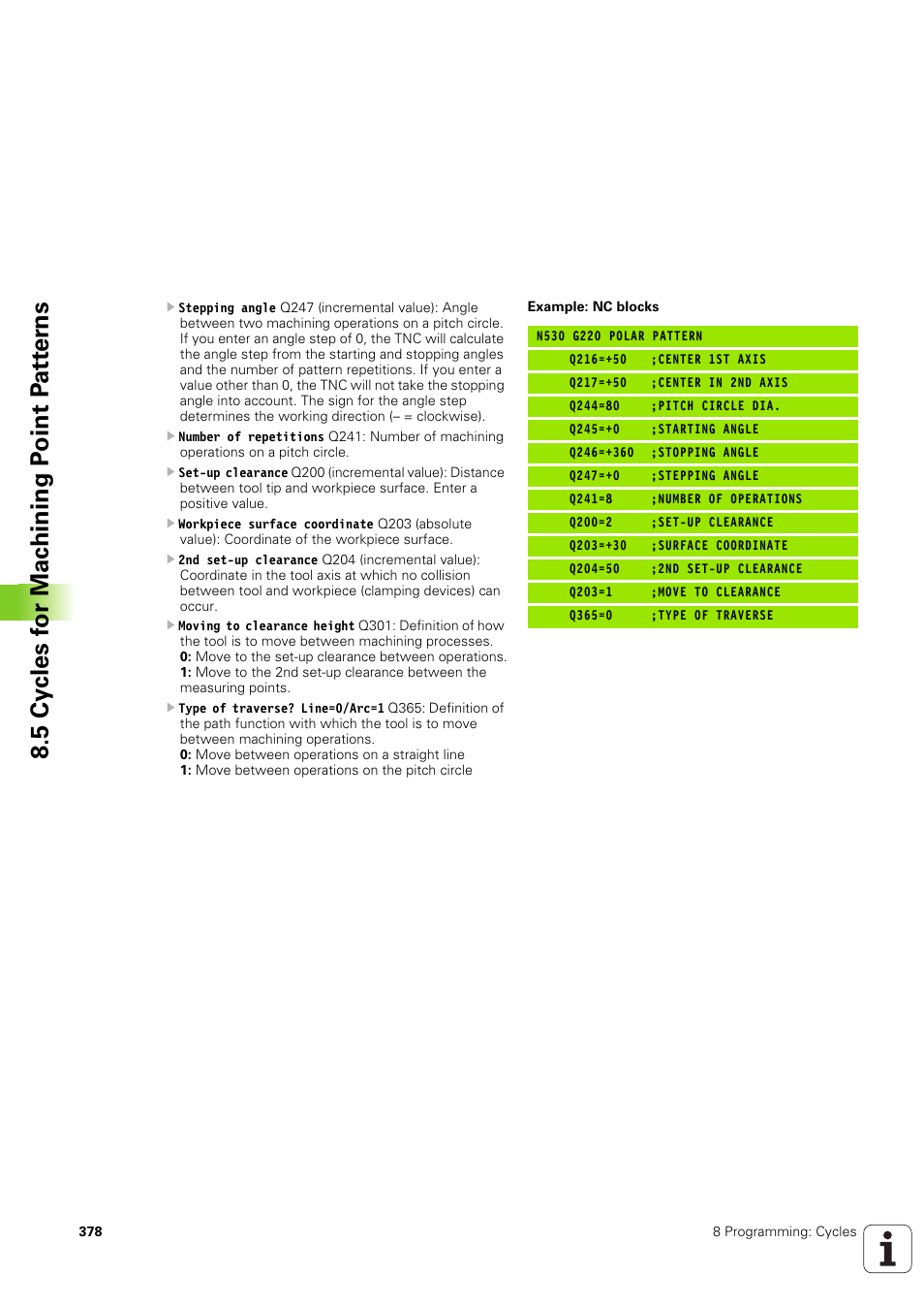 HEIDENHAIN iTNC 530 (340 49x-03) ISO programming User Manual | Page 378 / 675