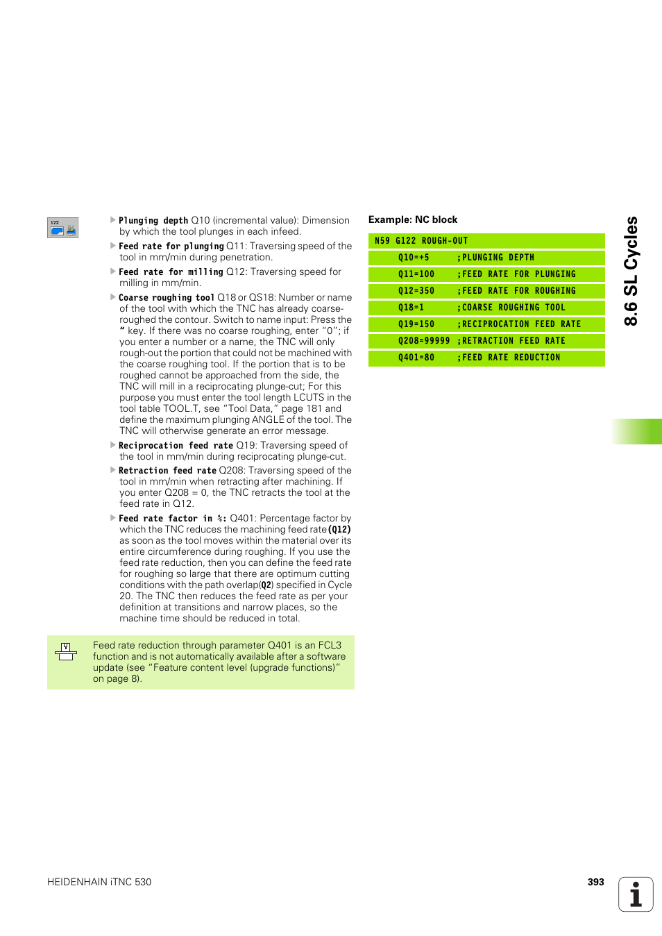 6 sl cy cles | HEIDENHAIN iTNC 530 (340 49x-03) ISO programming User Manual | Page 393 / 675