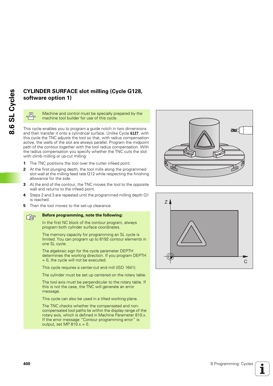 6 sl cy cles | HEIDENHAIN iTNC 530 (340 49x-03) ISO programming User Manual | Page 400 / 675