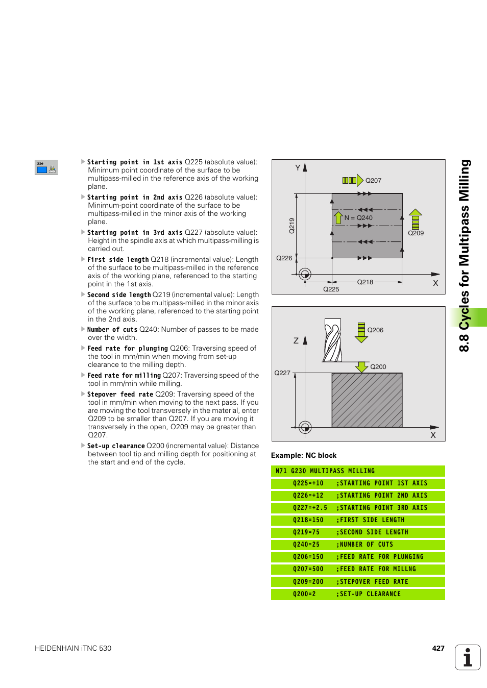 HEIDENHAIN iTNC 530 (340 49x-03) ISO programming User Manual | Page 427 / 675