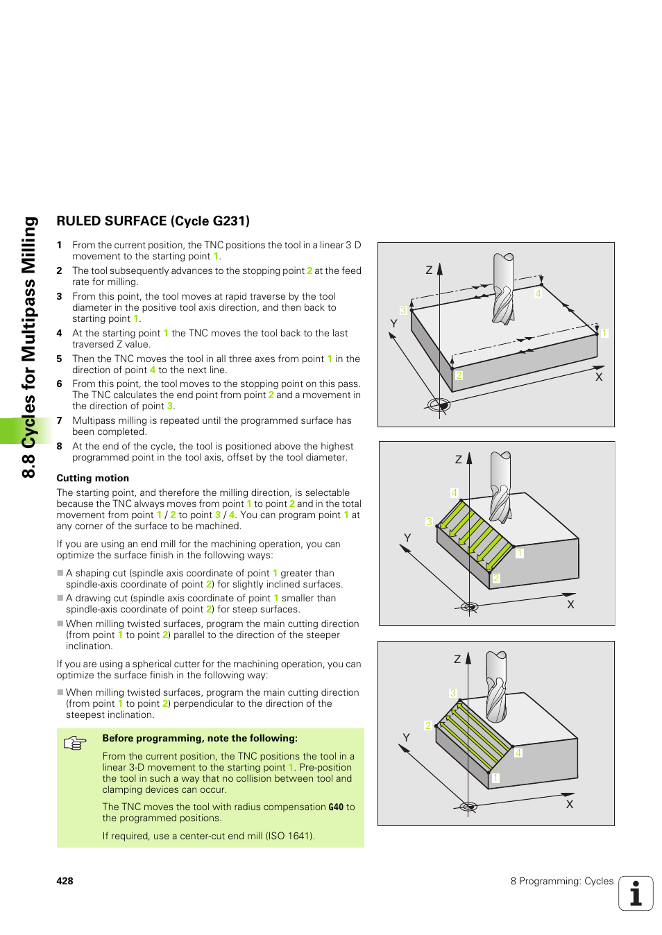 Ruled surface (cycle g231) | HEIDENHAIN iTNC 530 (340 49x-03) ISO programming User Manual | Page 428 / 675