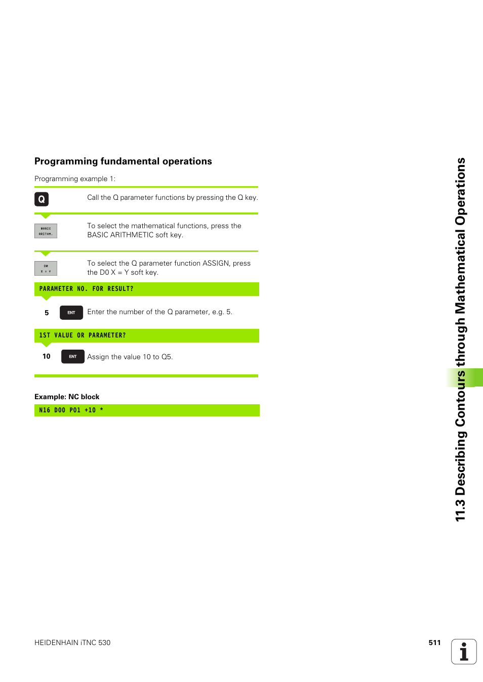 Programming fundamental operations | HEIDENHAIN iTNC 530 (340 49x-03) ISO programming User Manual | Page 511 / 675