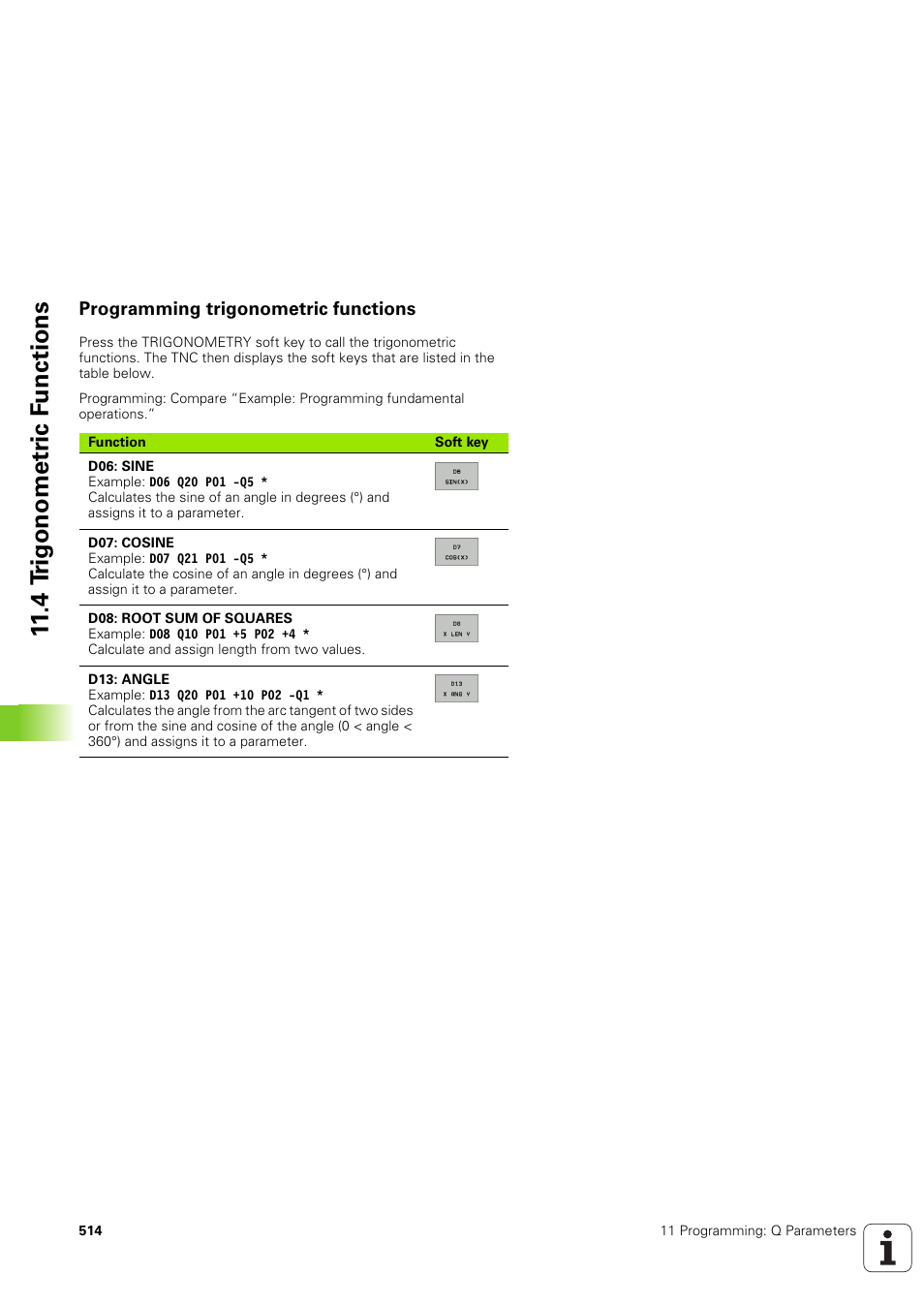Programming trigonometric functions, 4 t rig onometr ic f u nctions | HEIDENHAIN iTNC 530 (340 49x-03) ISO programming User Manual | Page 514 / 675