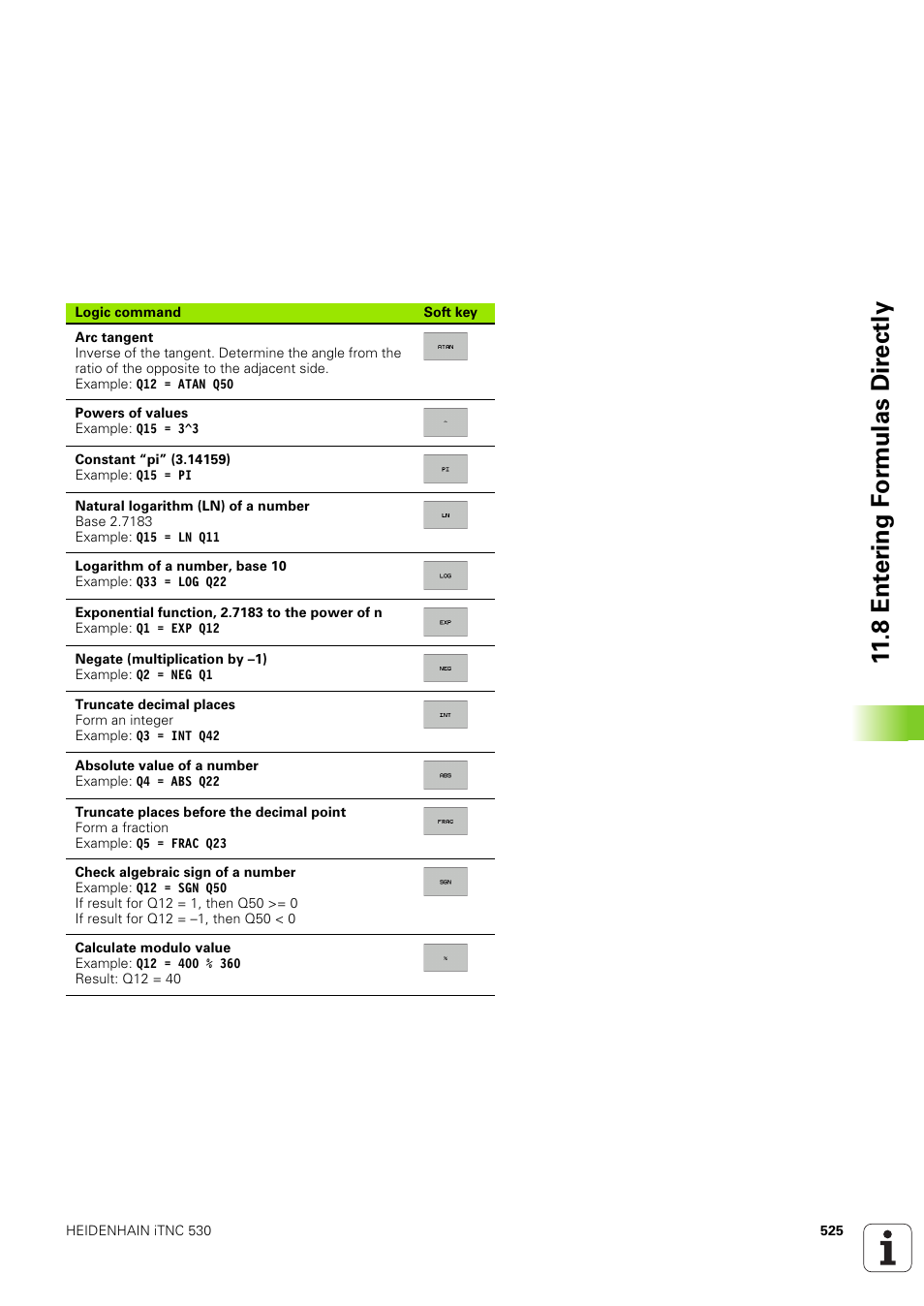 8 ent e ri ng f o rm ulas dir e ctly | HEIDENHAIN iTNC 530 (340 49x-03) ISO programming User Manual | Page 525 / 675