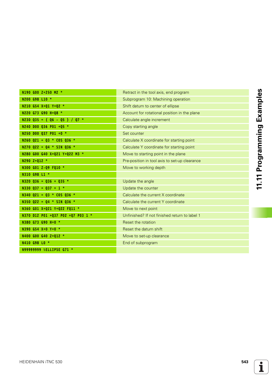 1 1 pr ogr amming examples | HEIDENHAIN iTNC 530 (340 49x-03) ISO programming User Manual | Page 543 / 675