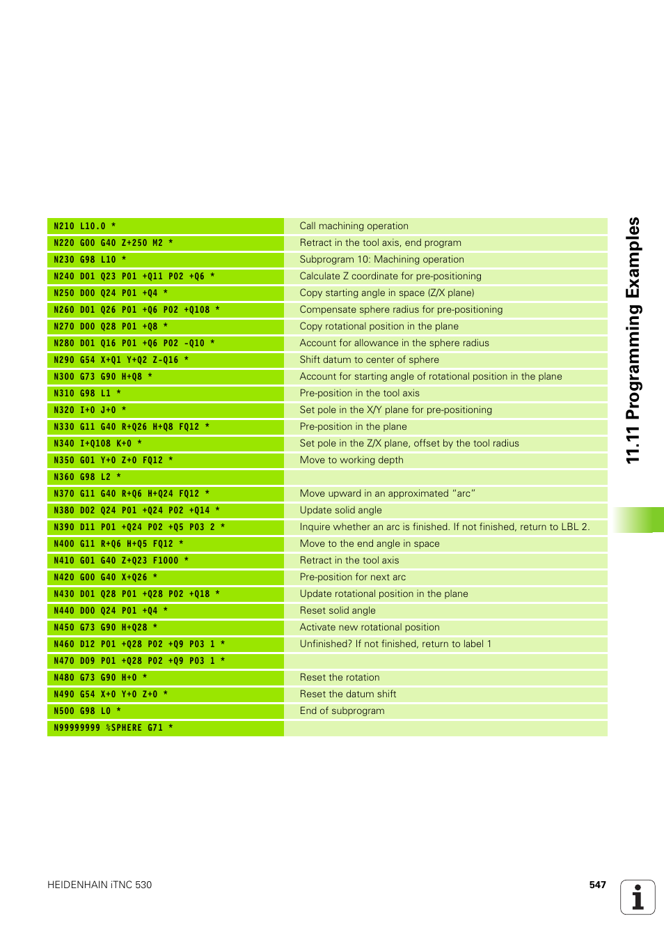 1 1 pr ogr amming examples | HEIDENHAIN iTNC 530 (340 49x-03) ISO programming User Manual | Page 547 / 675