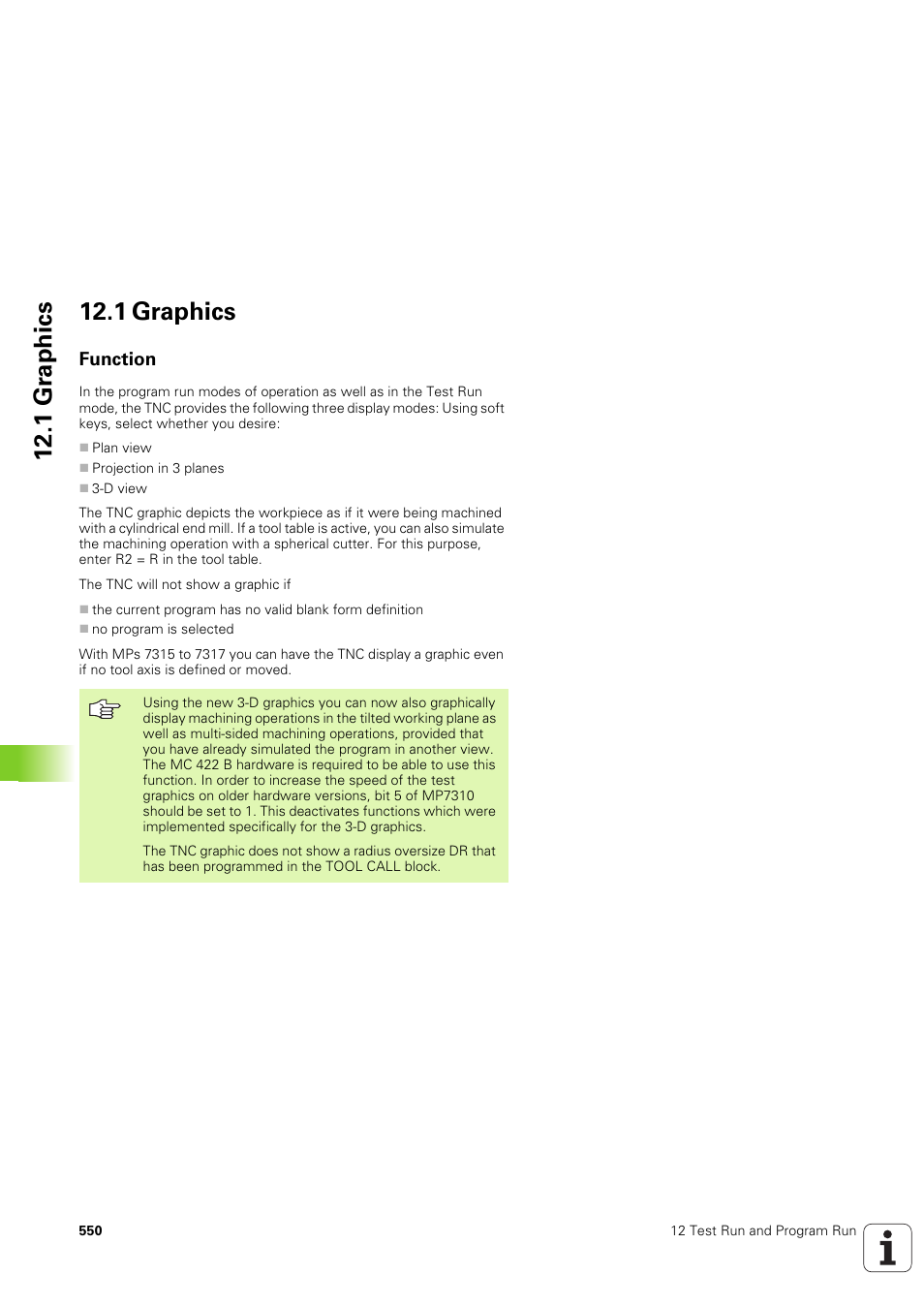 1 graphics, Function, 1 gr ap hics 12.1 graphics | HEIDENHAIN iTNC 530 (340 49x-03) ISO programming User Manual | Page 550 / 675