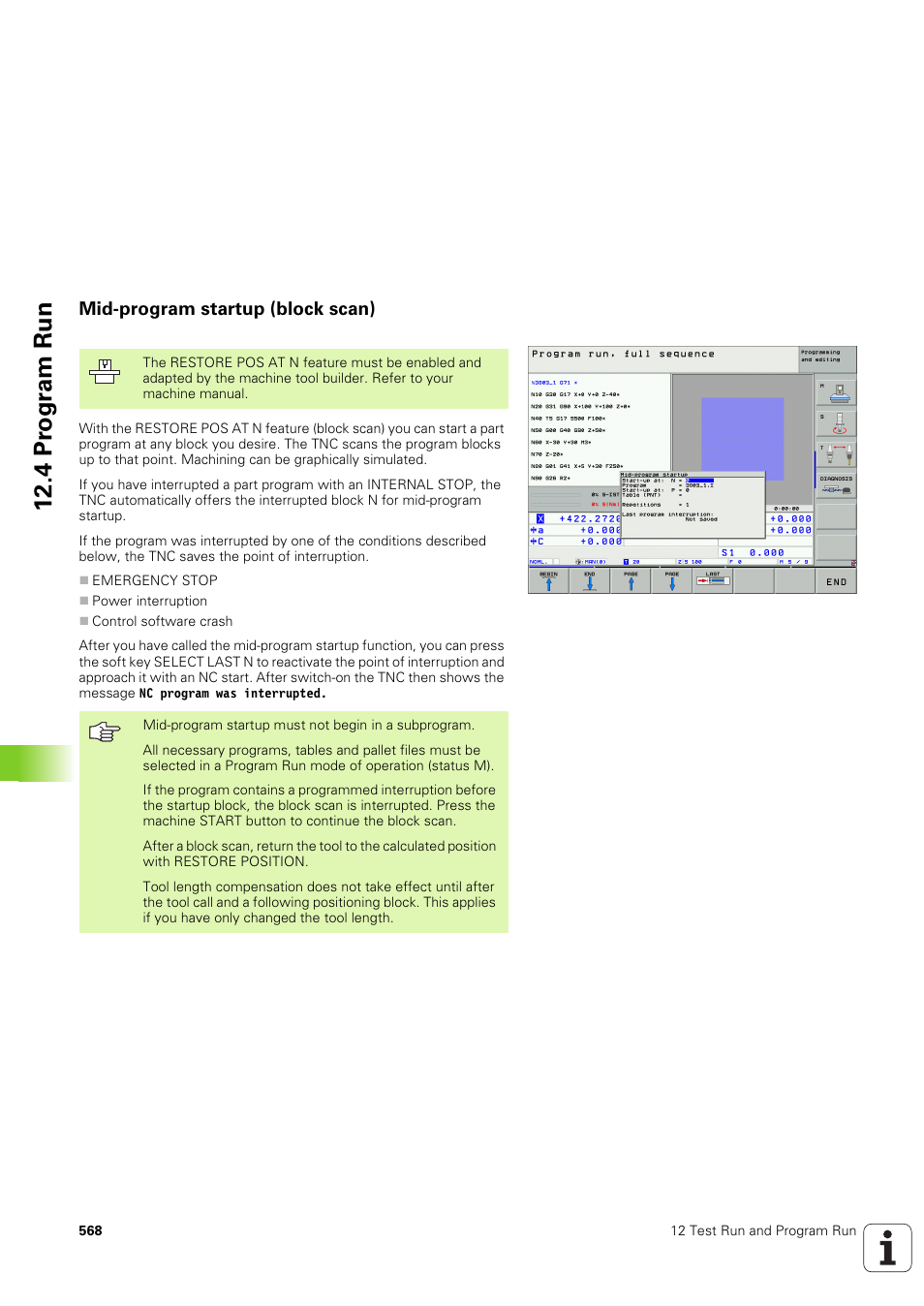 Mid-program startup (block scan), 4 pr ogr am run | HEIDENHAIN iTNC 530 (340 49x-03) ISO programming User Manual | Page 568 / 675