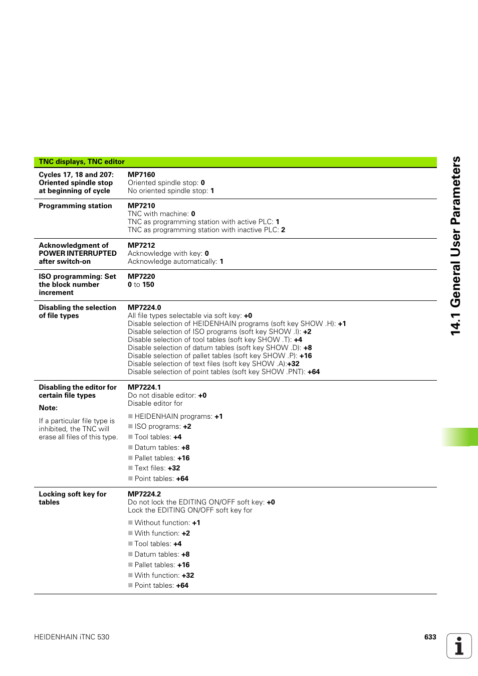 1 gener a l user p a ra met e rs | HEIDENHAIN iTNC 530 (340 49x-03) ISO programming User Manual | Page 633 / 675