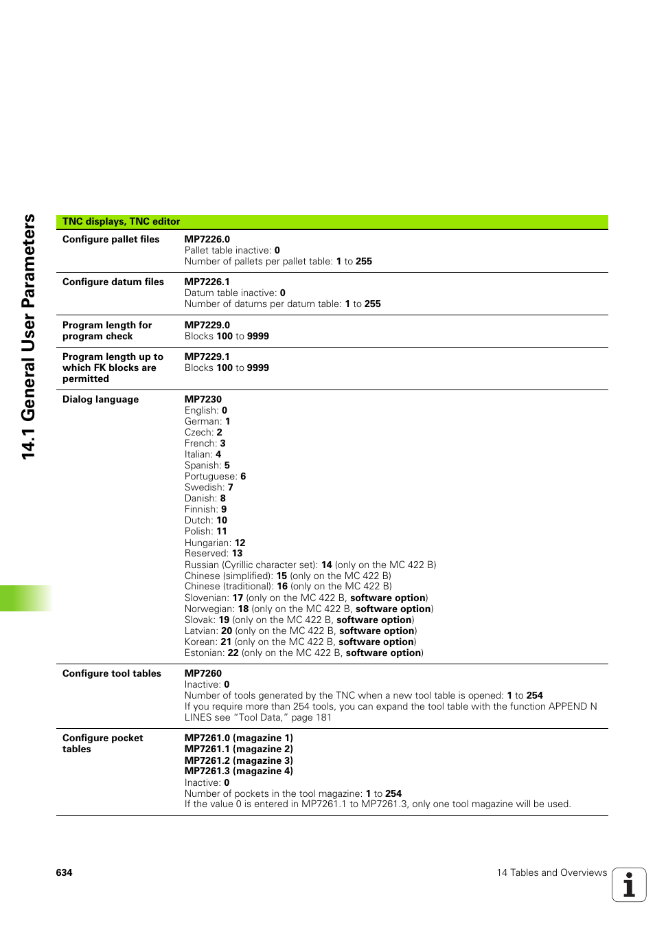 1 gener a l user p a ra met e rs | HEIDENHAIN iTNC 530 (340 49x-03) ISO programming User Manual | Page 634 / 675