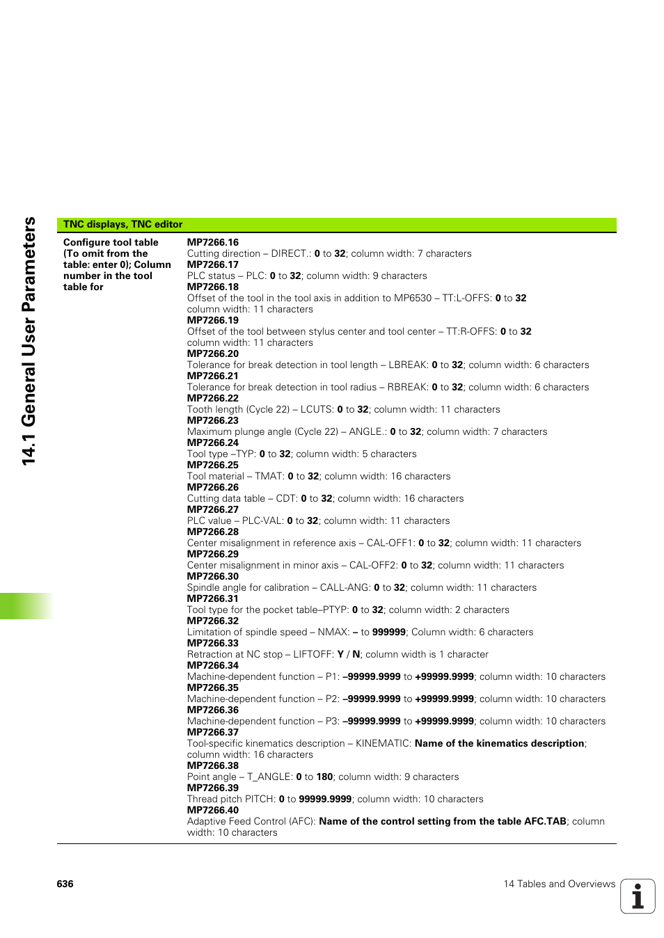 1 gener a l user p a ra met e rs | HEIDENHAIN iTNC 530 (340 49x-03) ISO programming User Manual | Page 636 / 675