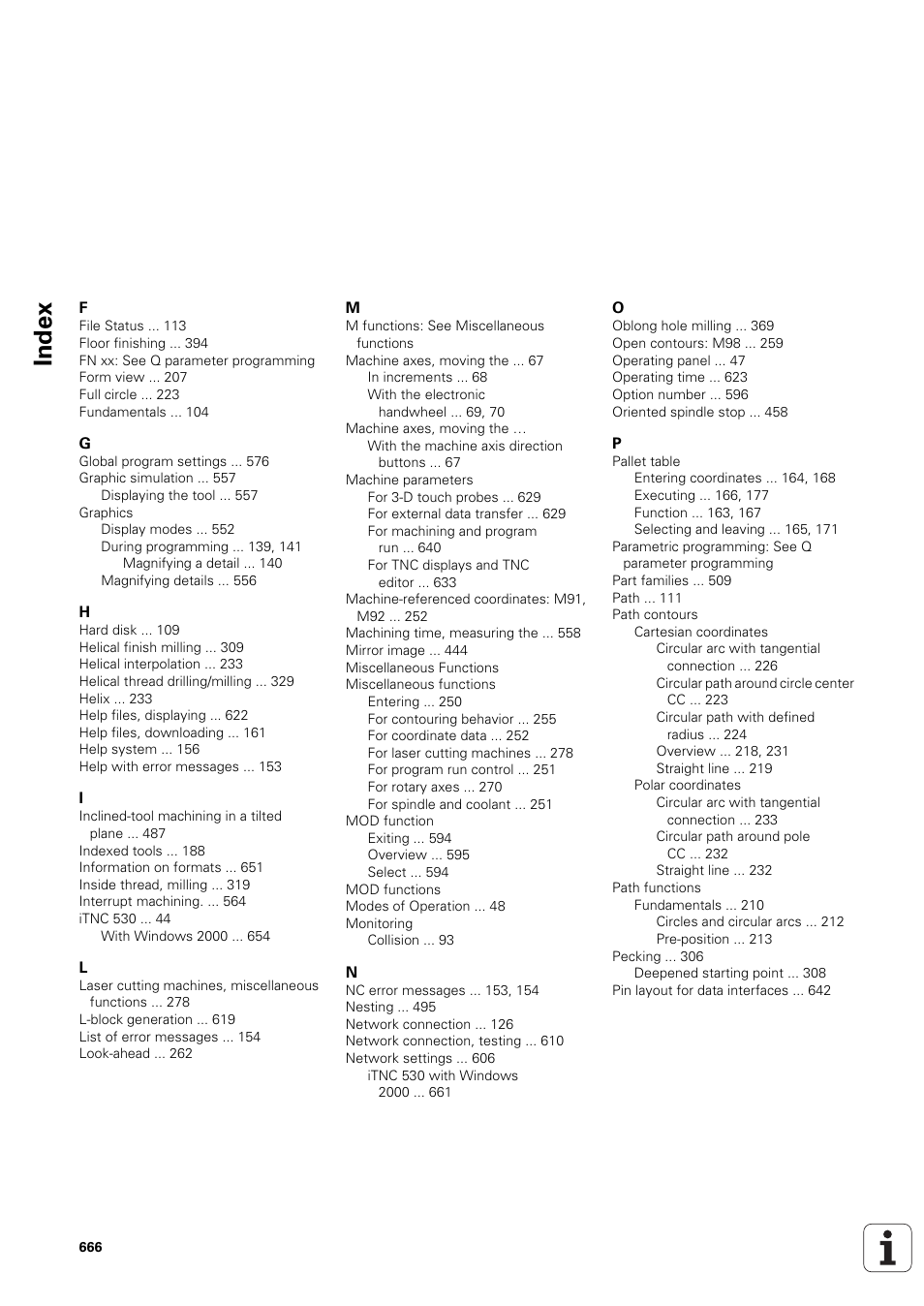 Index | HEIDENHAIN iTNC 530 (340 49x-03) ISO programming User Manual | Page 666 / 675