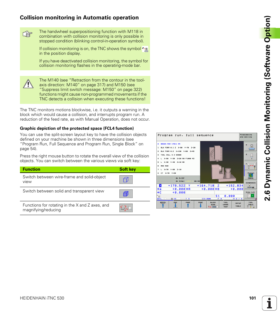 Collision monitoring in automatic operation | HEIDENHAIN iTNC 530 (340 49x-04) User Manual | Page 101 / 789