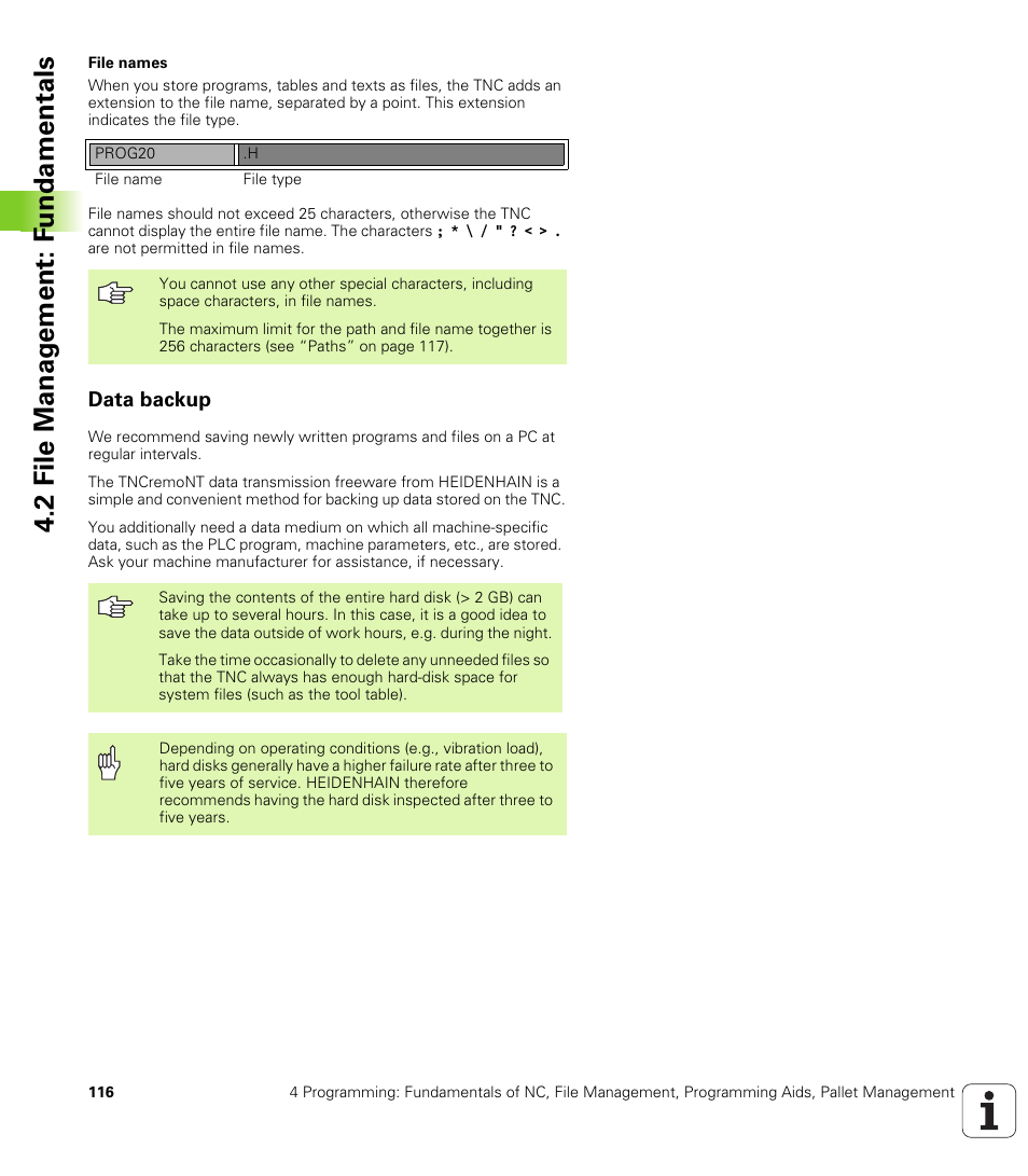 Data backup, 2 file manag e ment: f undamentals | HEIDENHAIN iTNC 530 (340 49x-04) User Manual | Page 116 / 789