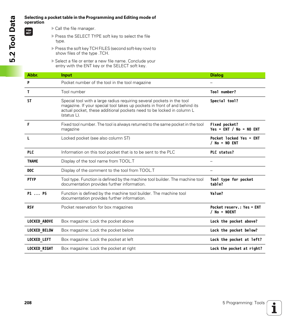 2 t ool d a ta | HEIDENHAIN iTNC 530 (340 49x-04) User Manual | Page 208 / 789