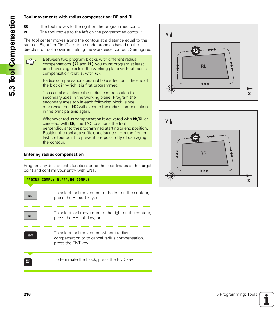 3 t ool compensation | HEIDENHAIN iTNC 530 (340 49x-04) User Manual | Page 216 / 789