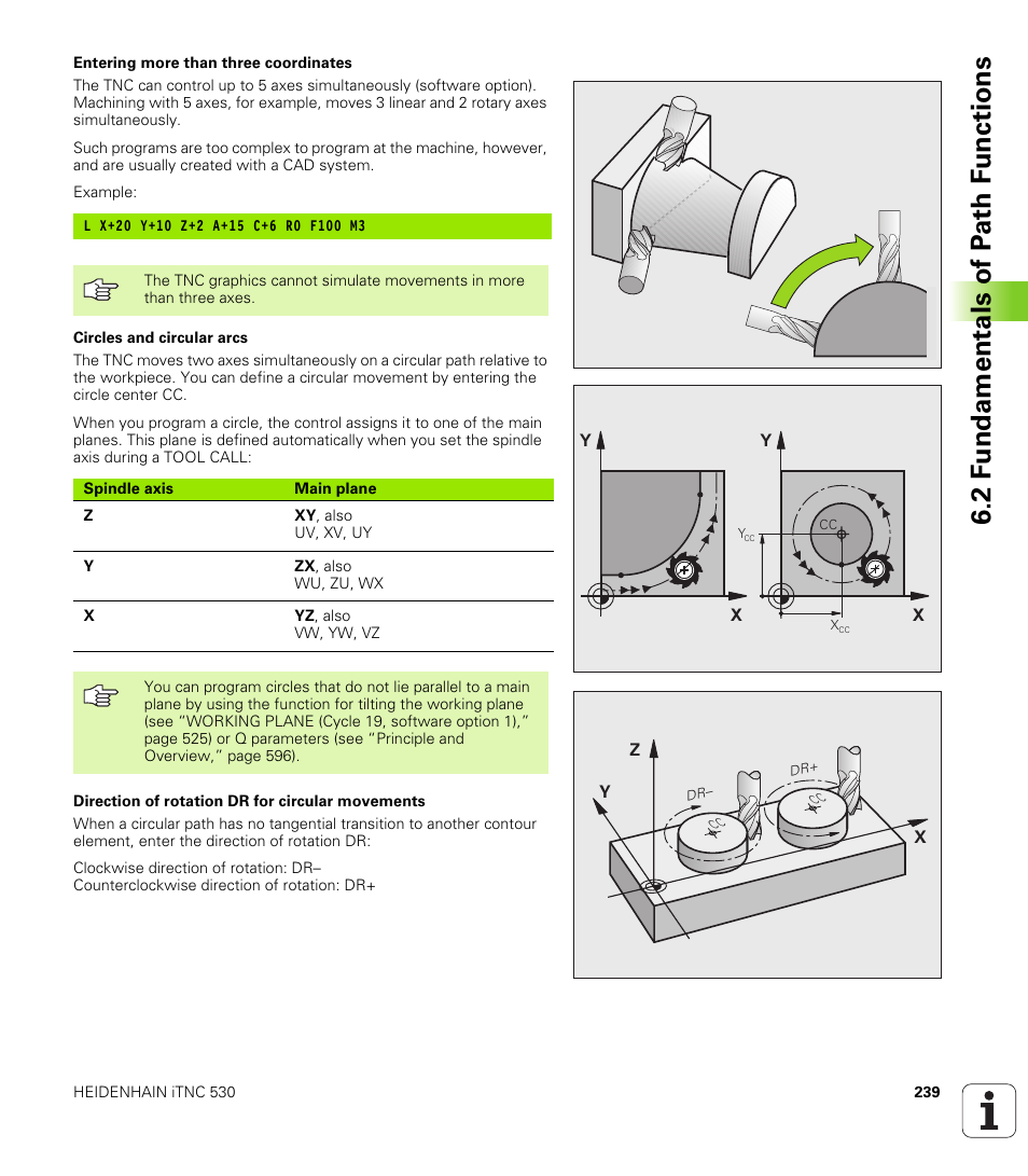 2 f undamentals of p a th f unctions | HEIDENHAIN iTNC 530 (340 49x-04) User Manual | Page 239 / 789