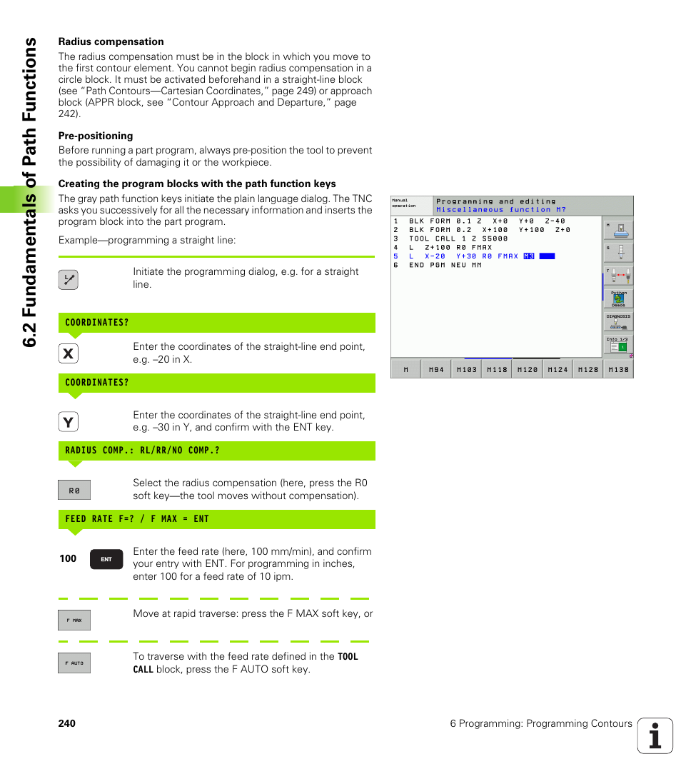 2 f undamentals of p a th f unctions | HEIDENHAIN iTNC 530 (340 49x-04) User Manual | Page 240 / 789