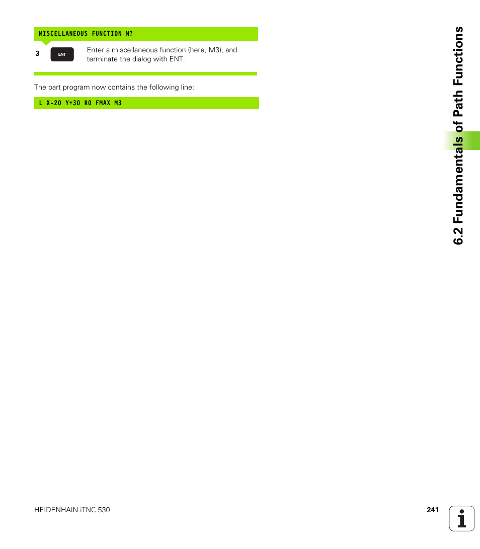 2 f undamentals of p a th f unctions | HEIDENHAIN iTNC 530 (340 49x-04) User Manual | Page 241 / 789