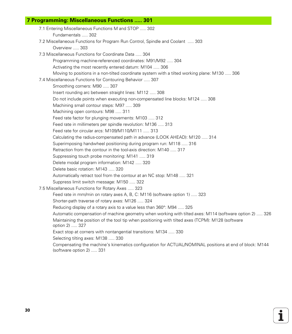 7 programming: miscellaneous functions, Programming: miscellaneous functions | HEIDENHAIN iTNC 530 (340 49x-04) User Manual | Page 30 / 789