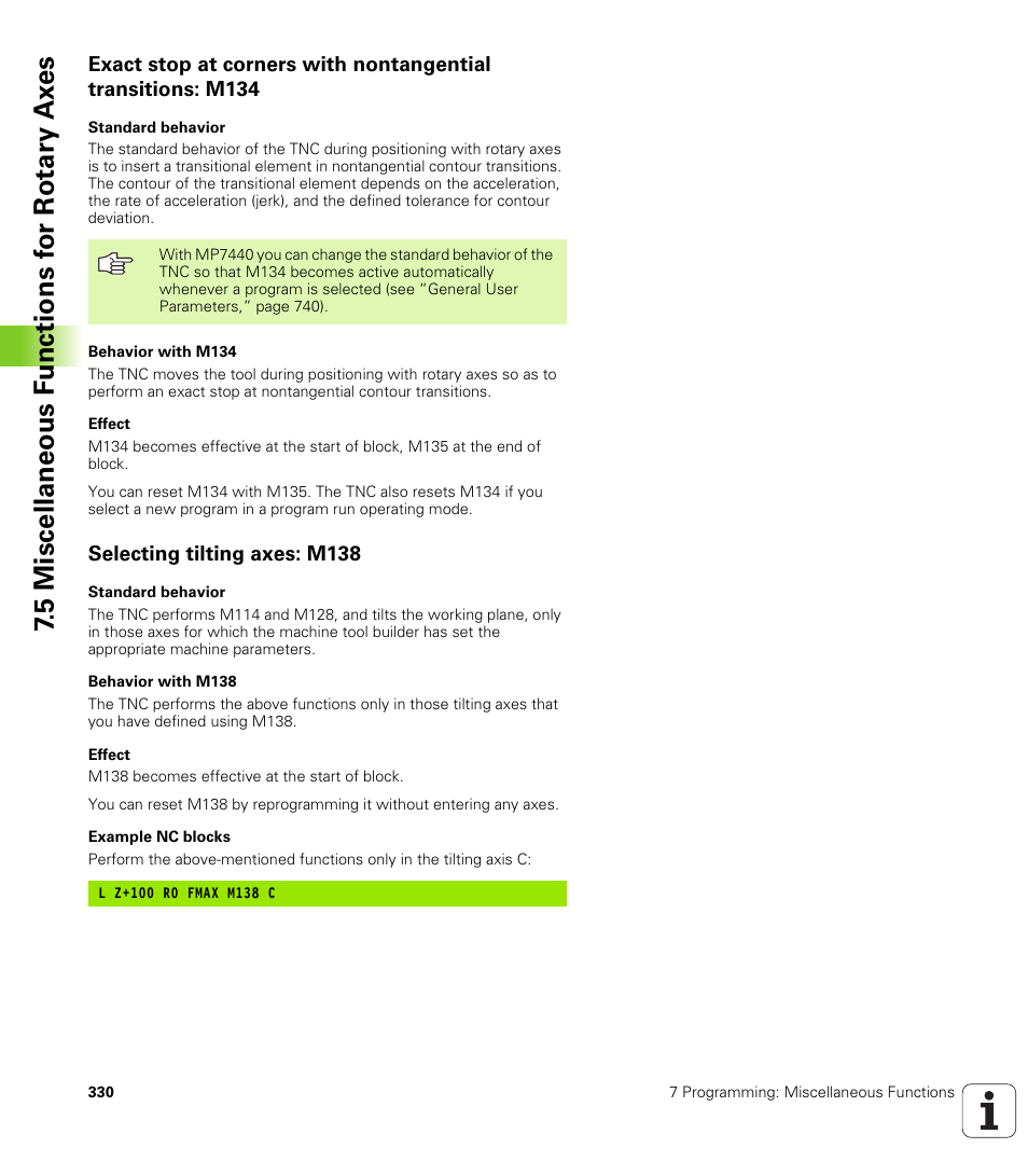 Selecting tilting axes: m138 | HEIDENHAIN iTNC 530 (340 49x-04) User Manual | Page 330 / 789