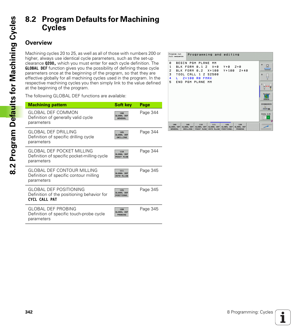 2 program defaults for machining cycles, Overview | HEIDENHAIN iTNC 530 (340 49x-04) User Manual | Page 342 / 789