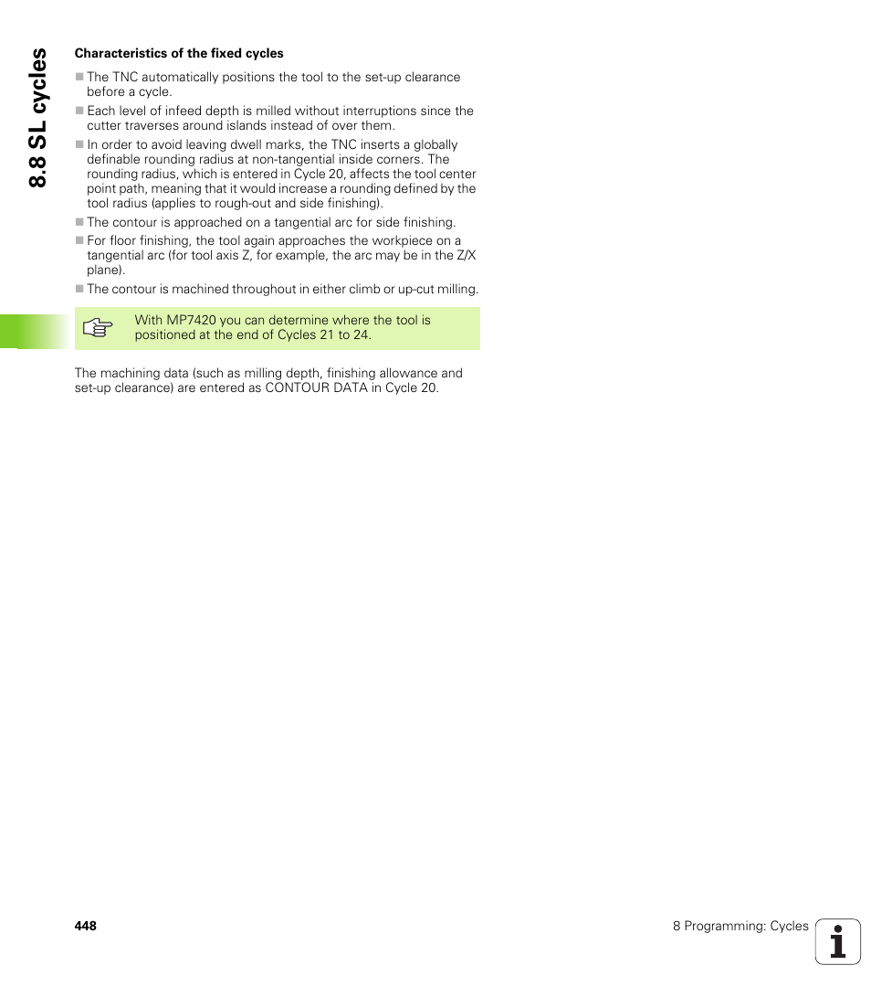 8 sl c y cles | HEIDENHAIN iTNC 530 (340 49x-04) User Manual | Page 448 / 789