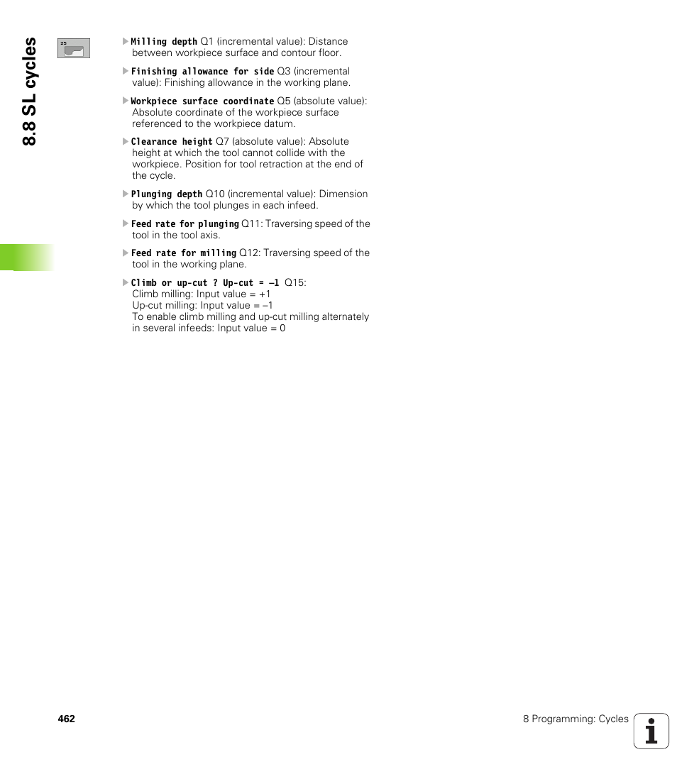 8 sl c y cles | HEIDENHAIN iTNC 530 (340 49x-04) User Manual | Page 462 / 789