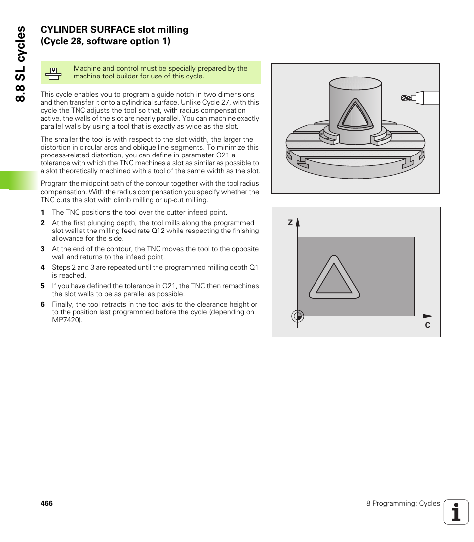 8 sl c y cles | HEIDENHAIN iTNC 530 (340 49x-04) User Manual | Page 466 / 789