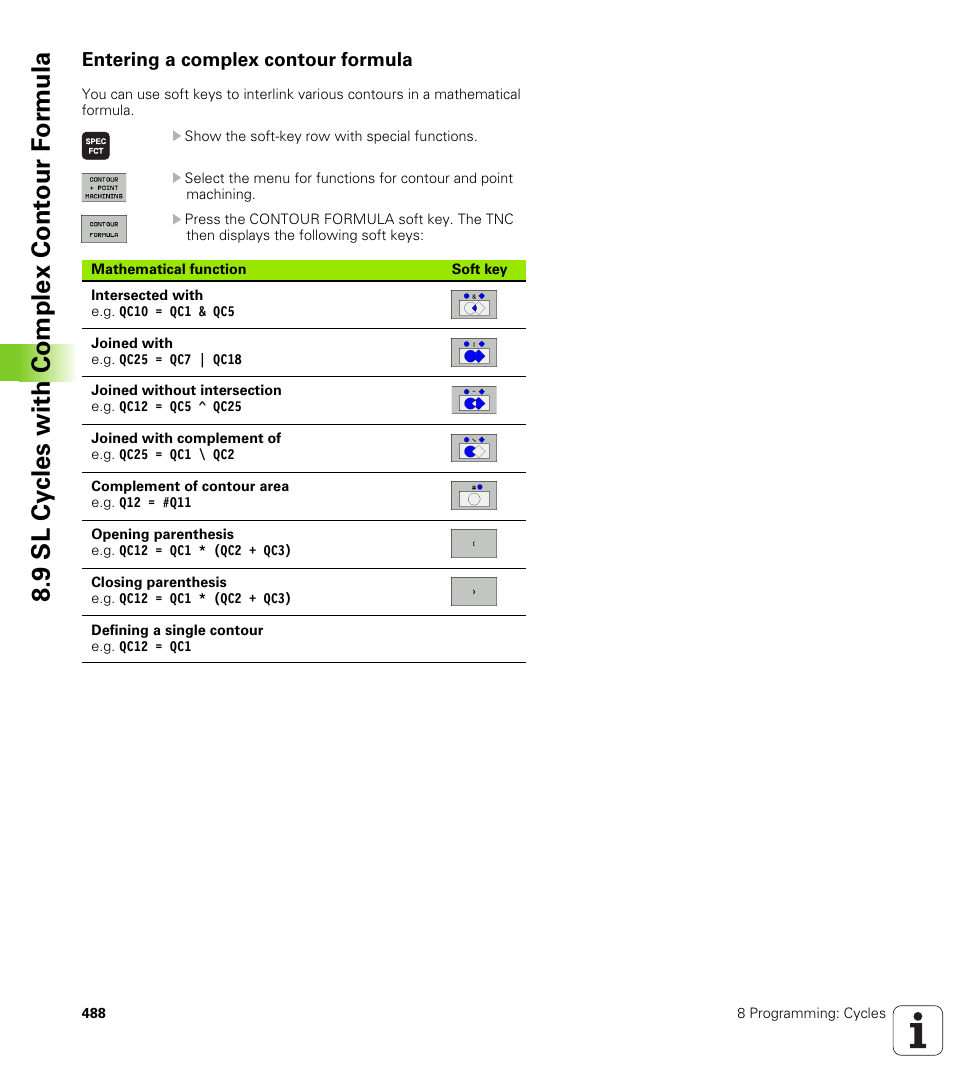 Entering a complex contour formula, 9 sl cy cles with complex cont our f o rm ula | HEIDENHAIN iTNC 530 (340 49x-04) User Manual | Page 488 / 789