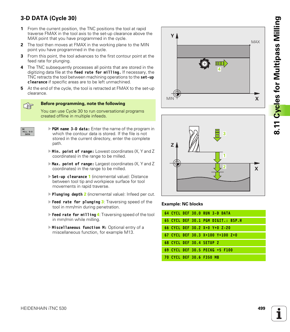 D data (cycle 30) | HEIDENHAIN iTNC 530 (340 49x-04) User Manual | Page 499 / 789