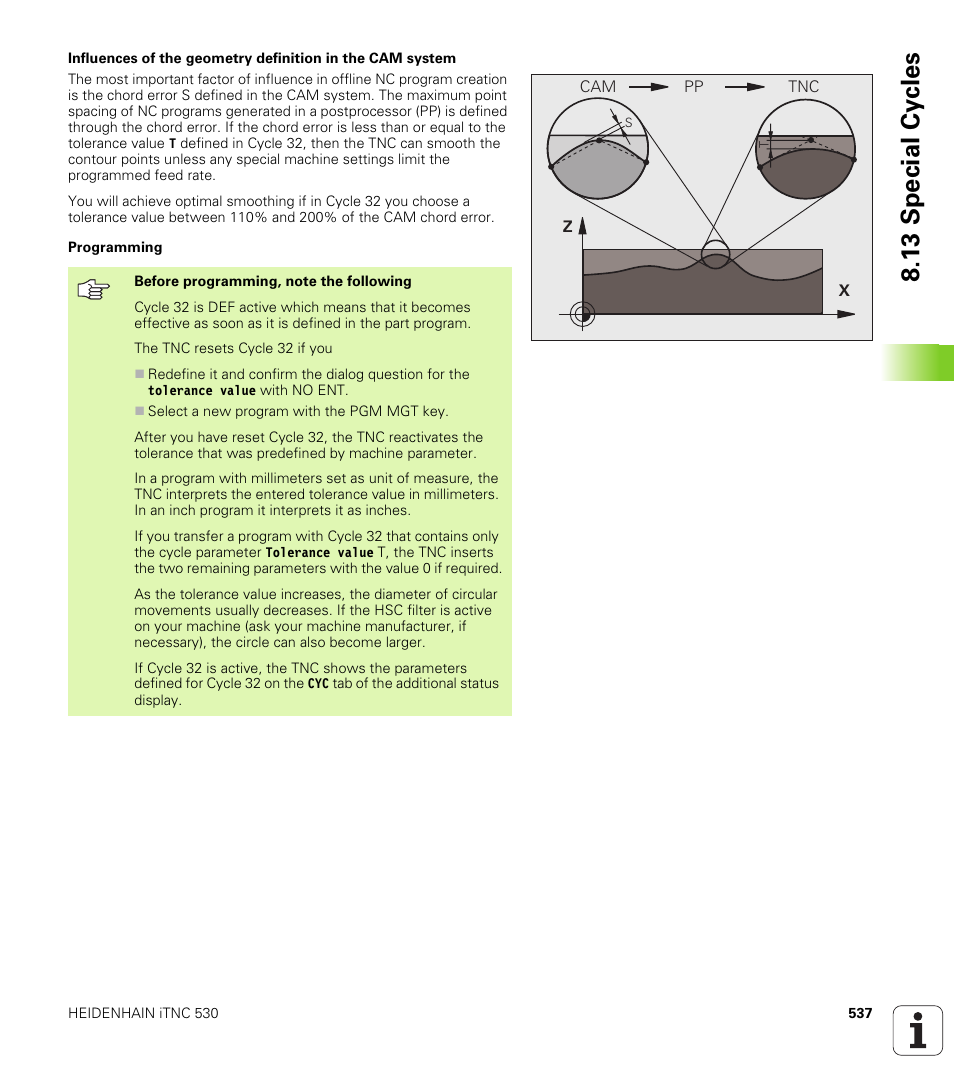 13 special cy cles | HEIDENHAIN iTNC 530 (340 49x-04) User Manual | Page 537 / 789