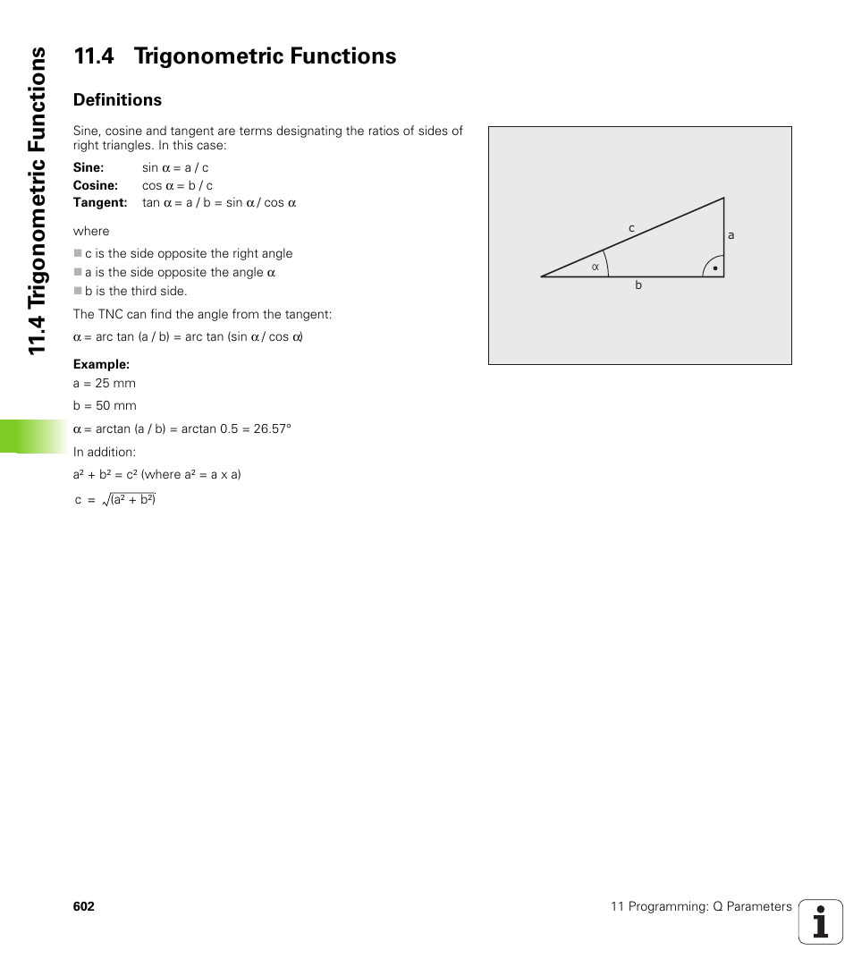 4 trigonometric functions, Definitions | HEIDENHAIN iTNC 530 (340 49x-04) User Manual | Page 602 / 789