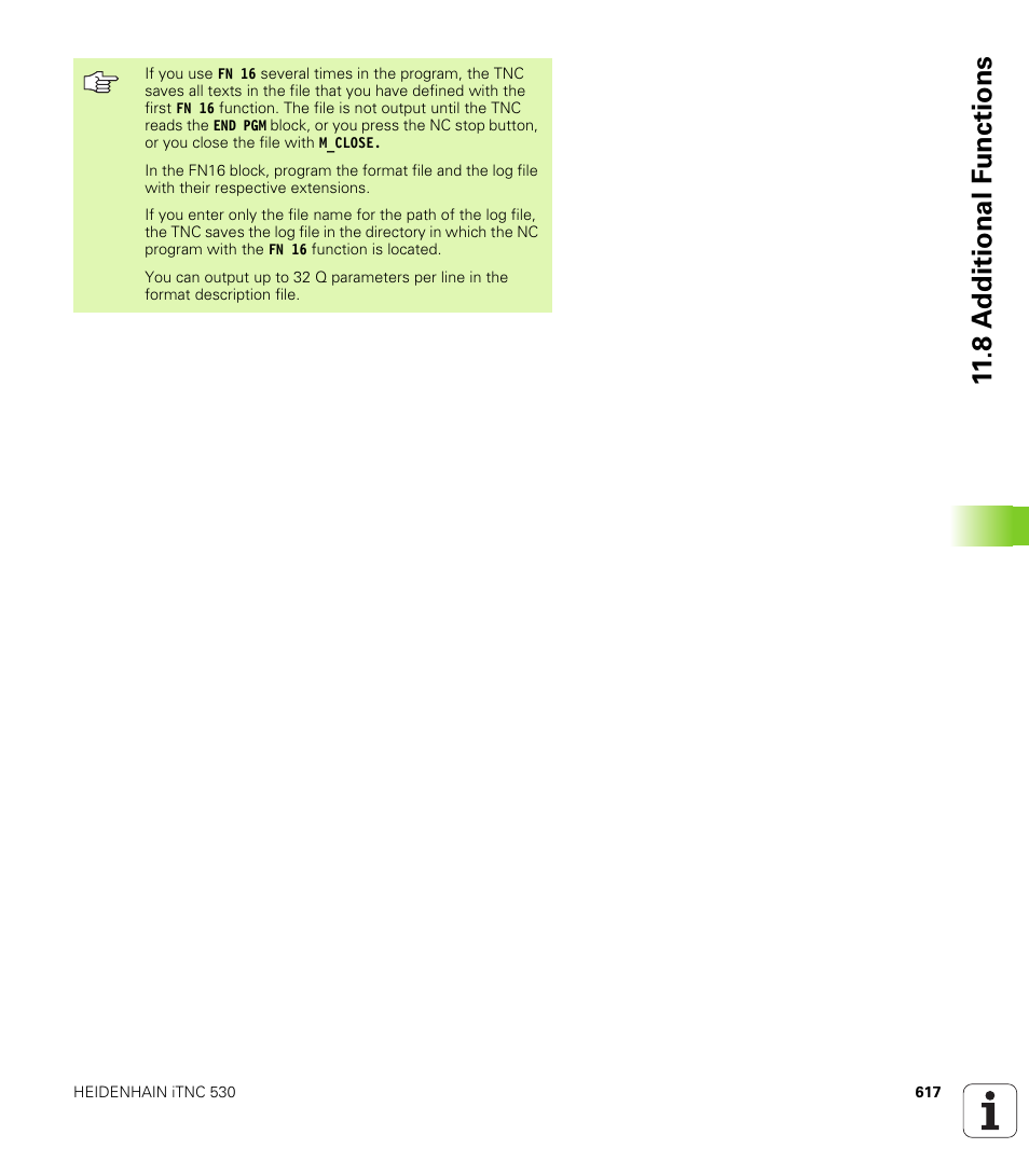 8 a d ditional f unctions | HEIDENHAIN iTNC 530 (340 49x-04) User Manual | Page 617 / 789