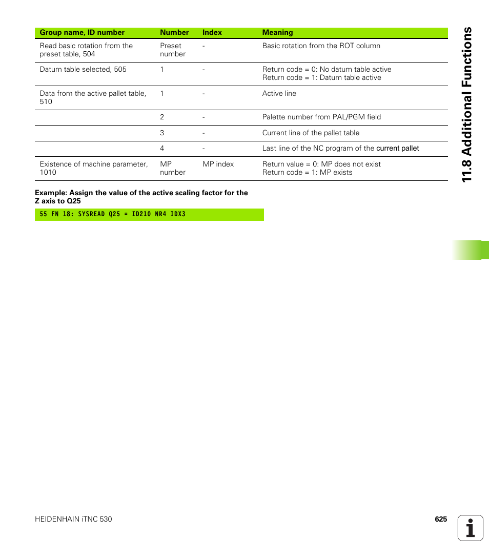 8 a d ditional f unctions | HEIDENHAIN iTNC 530 (340 49x-04) User Manual | Page 625 / 789