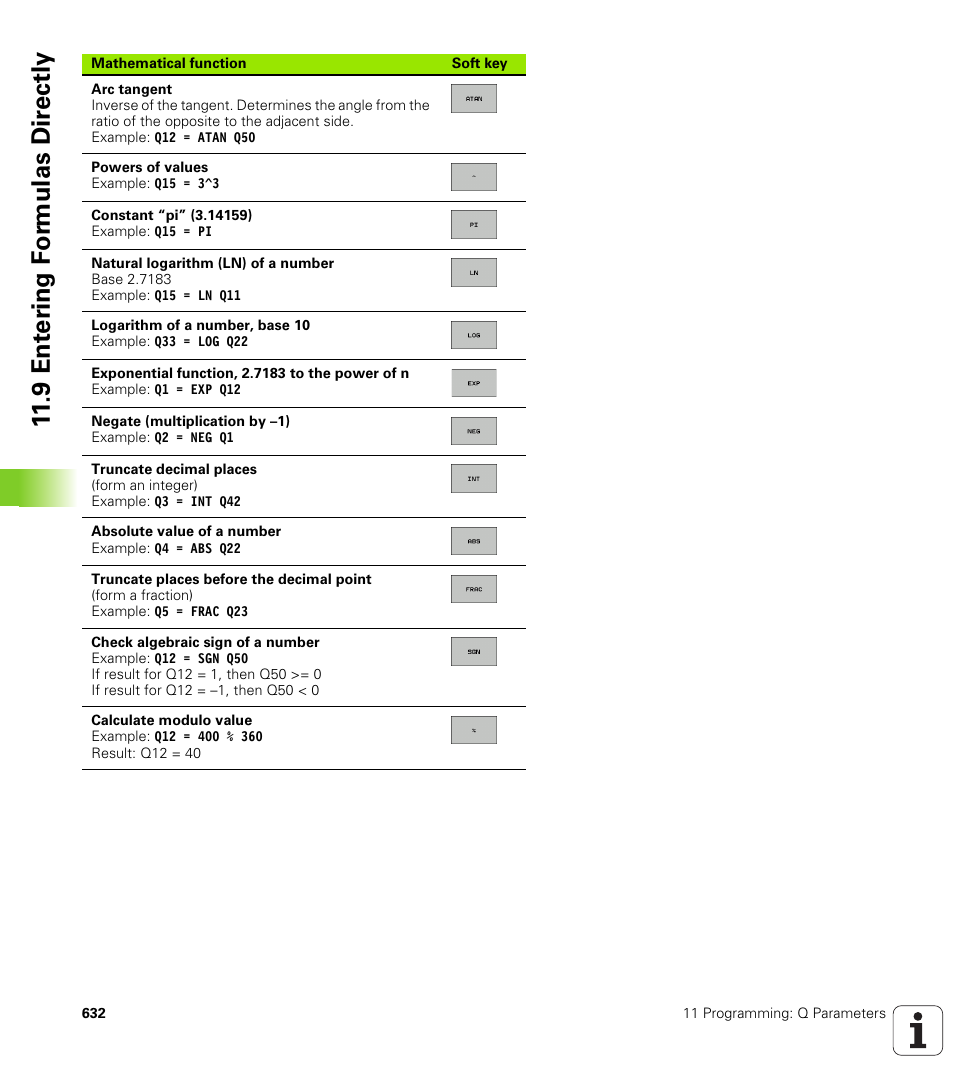 9 ent er ing f o rm ulas dir e ctly | HEIDENHAIN iTNC 530 (340 49x-04) User Manual | Page 632 / 789