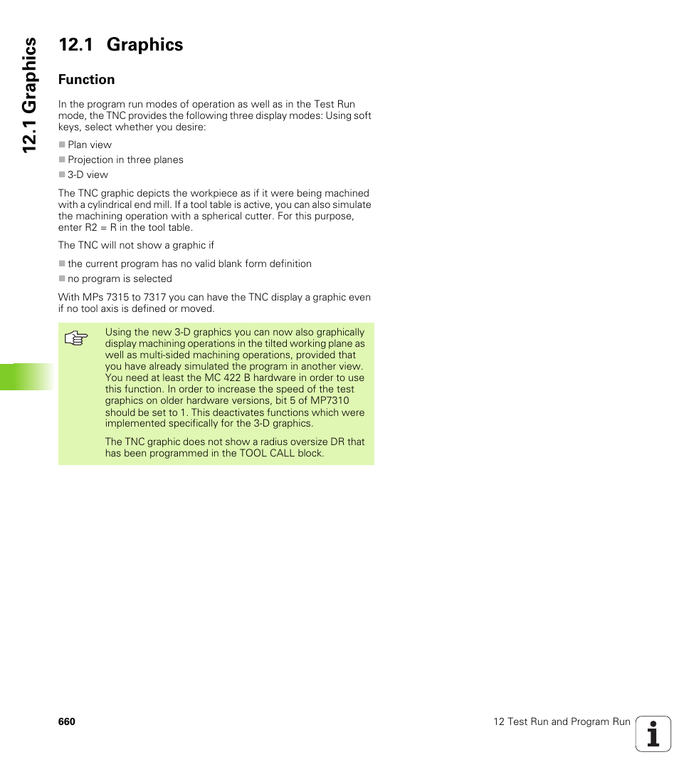 1 graphics, Function, 1 gr aphics 12.1 graphics | HEIDENHAIN iTNC 530 (340 49x-04) User Manual | Page 660 / 789