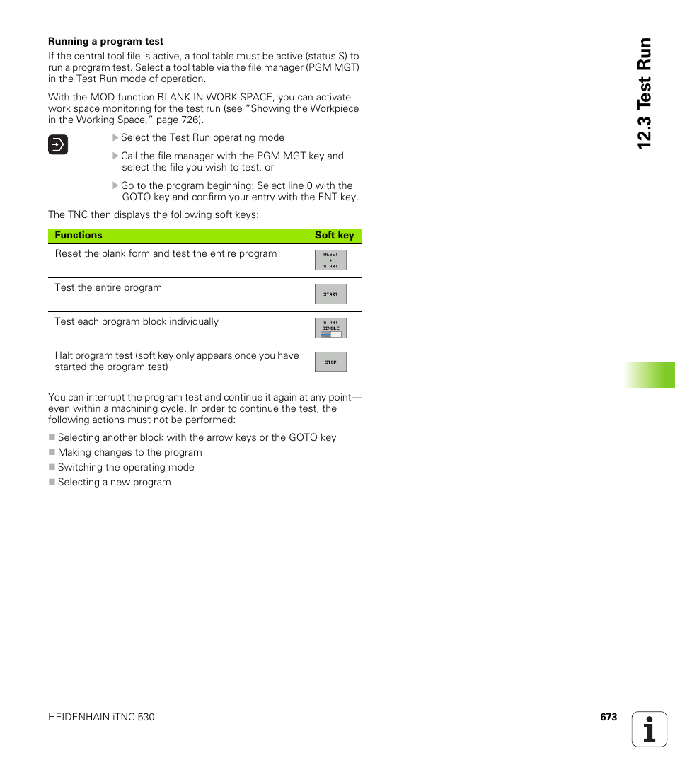 3 t e st run | HEIDENHAIN iTNC 530 (340 49x-04) User Manual | Page 673 / 789