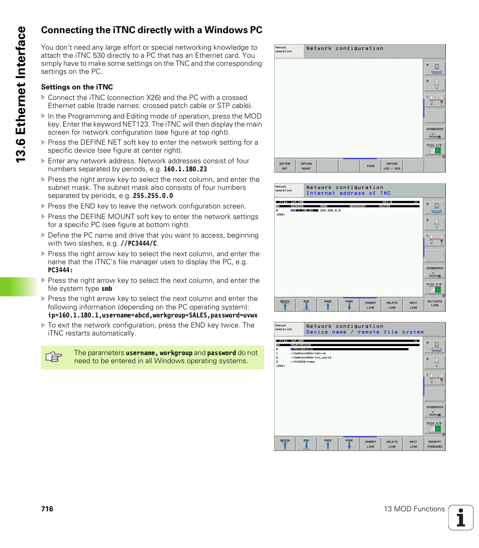 Connecting the itnc directly with a windows pc, 6 ether n et int e rf ace | HEIDENHAIN iTNC 530 (340 49x-04) User Manual | Page 716 / 789