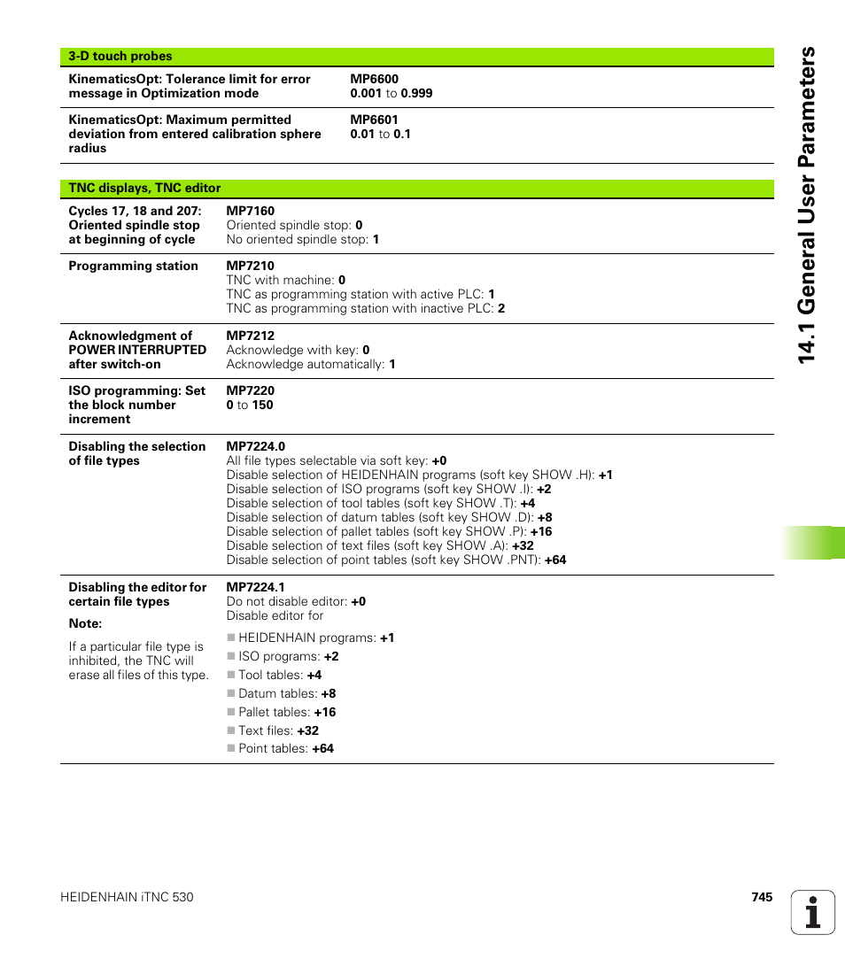 1 gener a l user p a ra met e rs | HEIDENHAIN iTNC 530 (340 49x-04) User Manual | Page 745 / 789