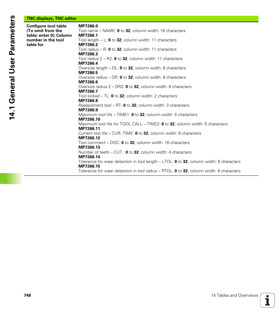 1 gener a l user p a ra met e rs | HEIDENHAIN iTNC 530 (340 49x-04) User Manual | Page 748 / 789