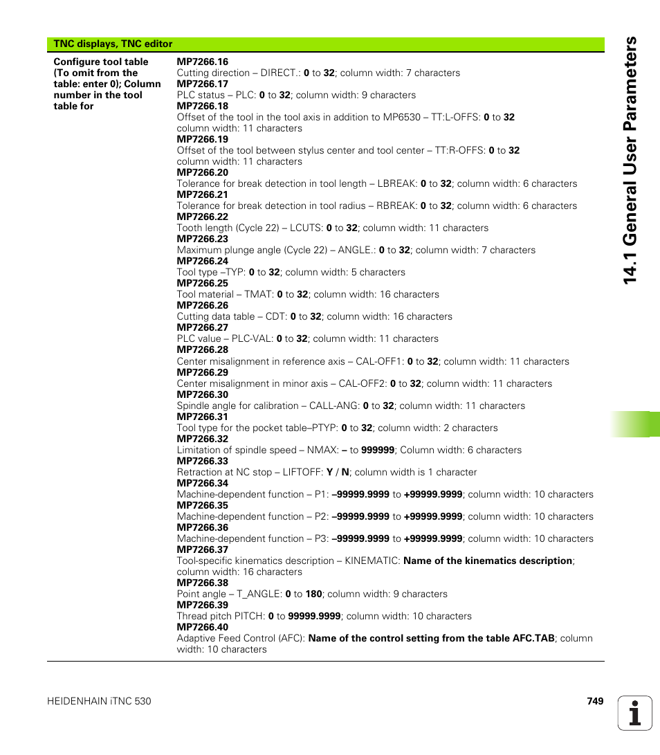 1 gener a l user p a ra met e rs | HEIDENHAIN iTNC 530 (340 49x-04) User Manual | Page 749 / 789