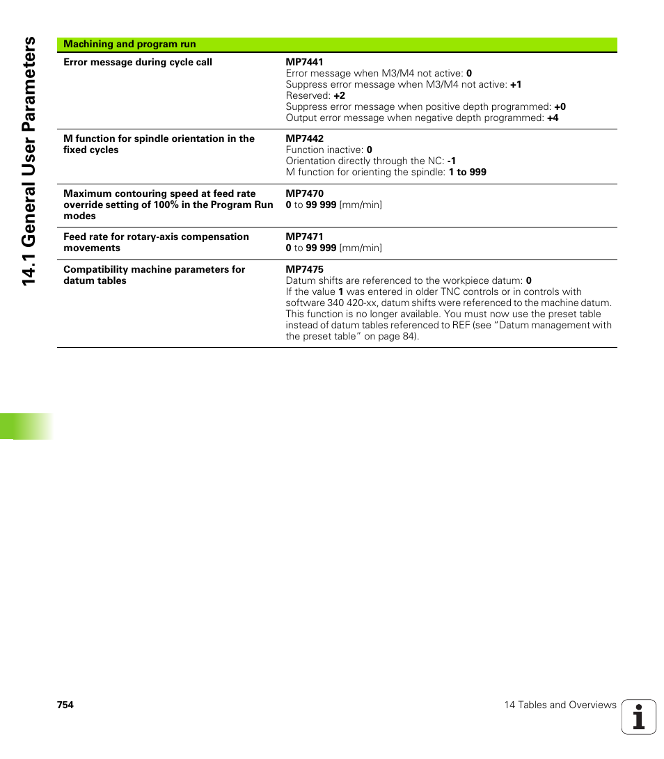 1 gener a l user p a ra met e rs | HEIDENHAIN iTNC 530 (340 49x-04) User Manual | Page 754 / 789