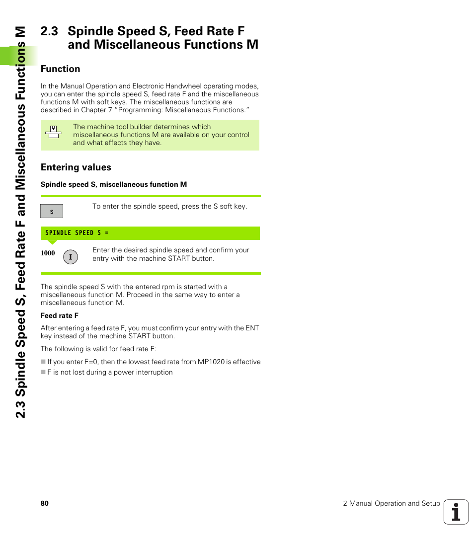 Function, Entering values | HEIDENHAIN iTNC 530 (340 49x-04) User Manual | Page 80 / 789