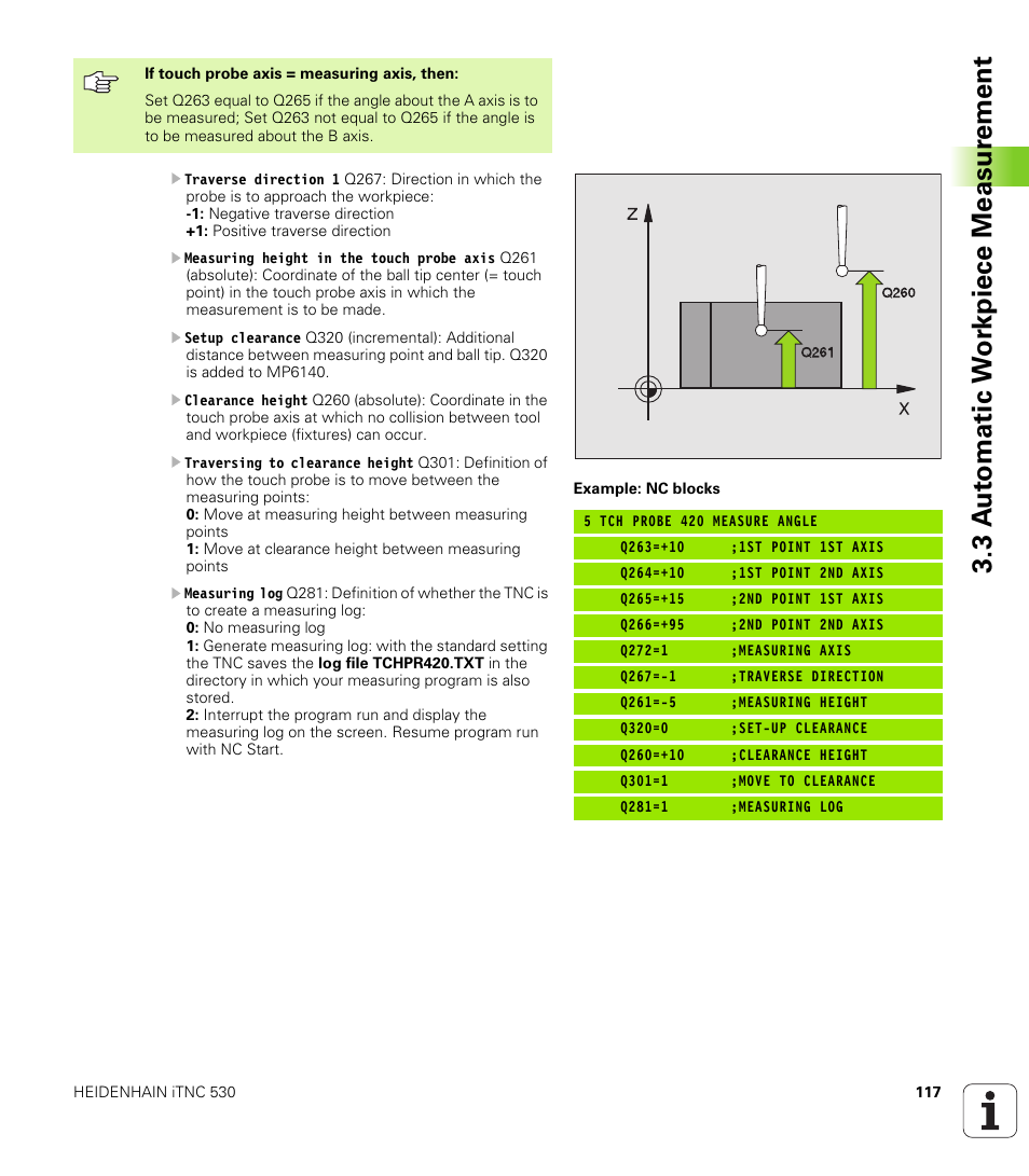 3 a u to matic w o rk piece measur ement | HEIDENHAIN iTNC 530 (340 49x-04) Touch Probe Cycles User Manual | Page 117 / 191