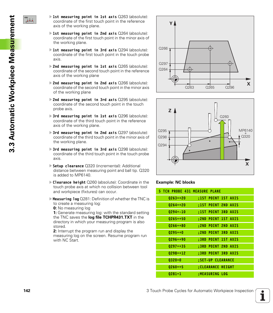 3 a u to matic w o rk piece measur ement | HEIDENHAIN iTNC 530 (340 49x-04) Touch Probe Cycles User Manual | Page 142 / 191