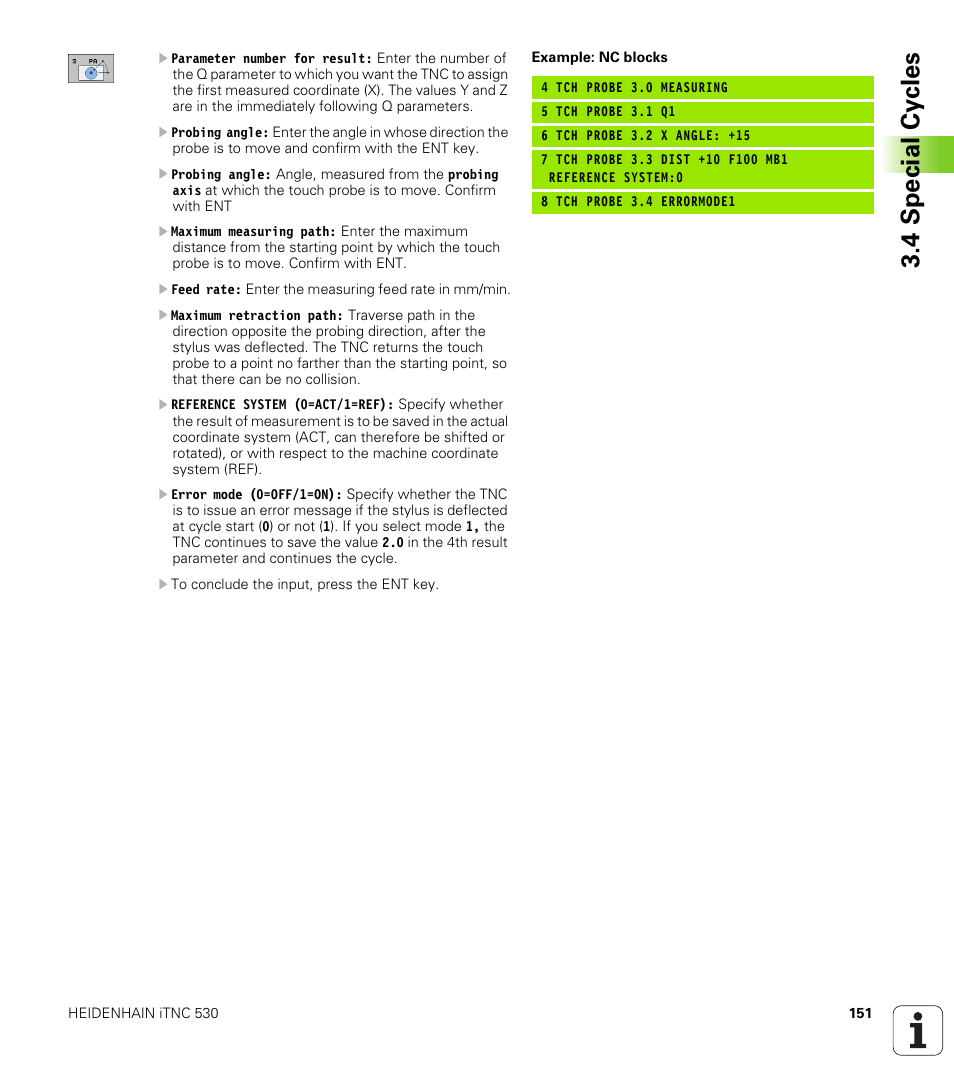 4 special cy cles | HEIDENHAIN iTNC 530 (340 49x-04) Touch Probe Cycles User Manual | Page 151 / 191